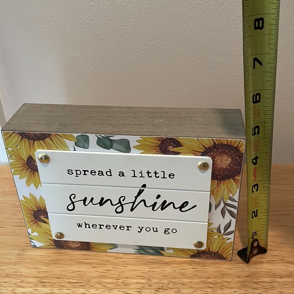 Sunshine/Sunflower positive vibe block decor-NEW - Picture 7 of 7